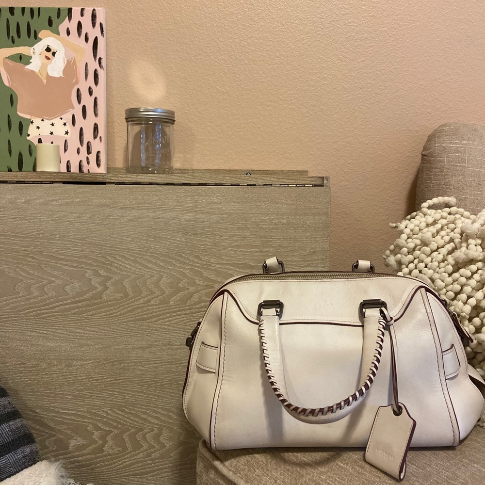 White Leather Coach Purse